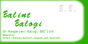 balint balogi business card